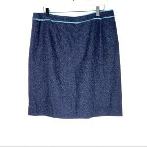 Tristan & Iseut wool blend navy blue mini pencil skirt size 14